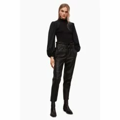 All Saints AllSaints Black Orsen Trousers -AllSaints shop unnamed file 3870