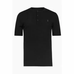 All Saints Black Mode Merino Ss Henle T-Shirt -AllSaints shop unnamed file 389