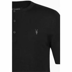 All Saints Black Mode Merino Ss Henle T-Shirt -AllSaints shop unnamed file 391
