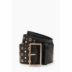 All Saints AllSaints Ray Stud Wide Black Belt