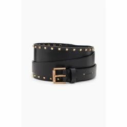 All Saints AllSaints Maxie Black Stud Alcor Belt