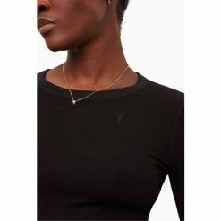 All Saints AllSaints Francesco Rina Black Long Sleeve T-Shirt -AllSaints shop unnamed file 41