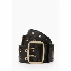 All Saints AllSaints Layla Black Eyelet Belt