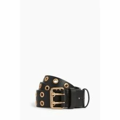 All Saints AllSaints Abigail Black Leather Belt