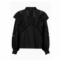 All Saints AllSaints Black Prim Broderie Top -AllSaints shop unnamed file 4338