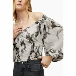 All Saints AllSaints Grey Tia Iris Top -AllSaints shop unnamed file 4343