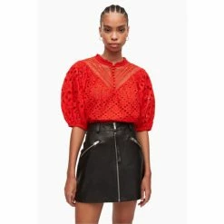 All Saints AllSaints Red Tila Top