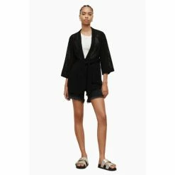 All Saints AllSaints Black Carina Ossia Embroidered Kim Blouse -AllSaints shop unnamed file 4368