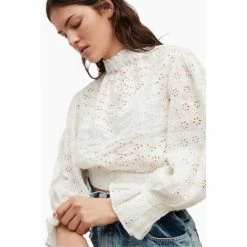 All Saints AllSaints White Luna Broderie Top -AllSaints shop unnamed file 4399