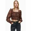 All Saints AllSaints Pria Viola Brown Top