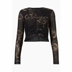 All Saints AllSaints Green Tessia Tempest Top