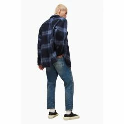 All Saints AllSaints Blue Jack Damaged Selvedge Taper Leg Jeans -AllSaints shop unnamed file 4577