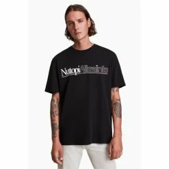 All Saints Black Topia Ss Crew Top