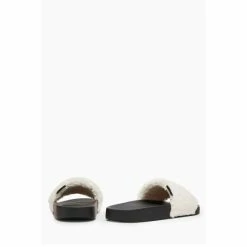 All Saints White Kori Shearling Sliders -AllSaints shop unnamed file 4675