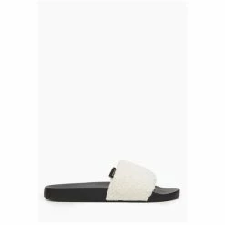 All Saints White Kori Shearling Sliders -AllSaints shop unnamed file 4678