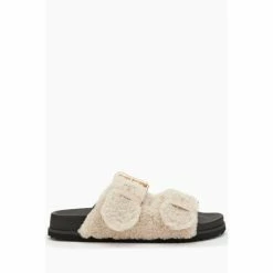 All Saints AllSaints Sian Sherpa White Sandals