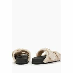 All Saints AllSaints Sian Sherpa White Sandals -AllSaints shop unnamed file 4699