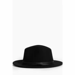 All Saints AllSaints Black Bronson Fedora Hat -AllSaints shop unnamed file 4823