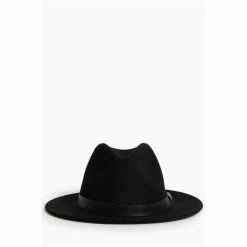 All Saints AllSaints Black Bronson Fedora Hat -AllSaints shop unnamed file 4825