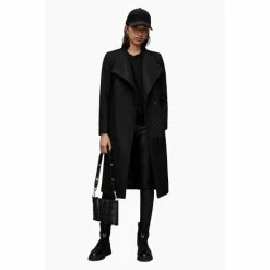 All Saints AllSaints Riley Black Coat