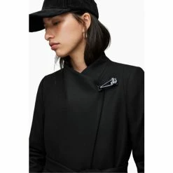 All Saints AllSaints Riley Black Coat -AllSaints shop unnamed file 4835