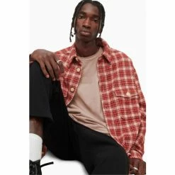 All Saints AllSaints Pink Refract Crew T-Shirt -AllSaints shop unnamed file 484