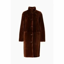 All Saints AllSaints Serra Shearling Brown Coat