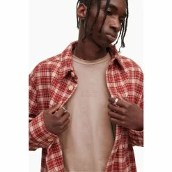 All Saints AllSaints Pink Refract Crew T-Shirt -AllSaints shop unnamed file 485