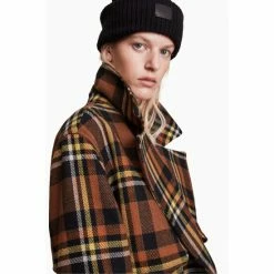 All Saints AllSaints Brown Bree Check Coat -AllSaints shop unnamed file 4880