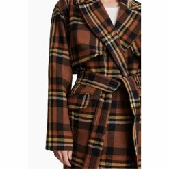 All Saints AllSaints Brown Bree Check Coat -AllSaints shop unnamed file 4881