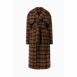 All Saints AllSaints Brown Bree Check Coat -AllSaints shop unnamed file 4882