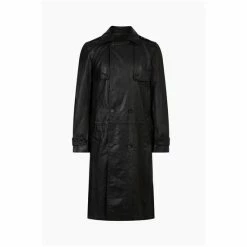 All Saints AllSaints Oken Trench Black Coat -AllSaints shop unnamed file 4885