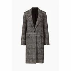 All Saints AllSaints Dustie Check Duster Black Coat -AllSaints shop unnamed file 4940