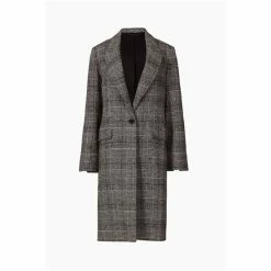 All Saints AllSaints Dustie Check Duster Black Coat -AllSaints shop unnamed file 4941