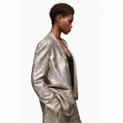 All Saints AllSaints Silver Leigh Sequin Blazer -AllSaints shop unnamed file 4946
