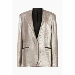 All Saints AllSaints Silver Leigh Sequin Blazer -AllSaints shop unnamed file 4949