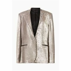 All Saints AllSaints Silver Leigh Sequin Blazer -AllSaints shop unnamed file 4950