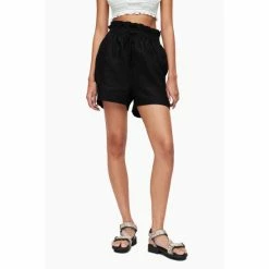 All Saints AllSaints Lily Black Paperbag Shorts