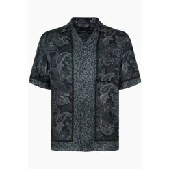 All Saints AllSaints Klubbe Short Sleeve Black Shirt -AllSaints shop unnamed file 498