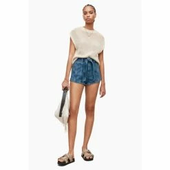 All Saints AllSaints Frankie Blue Shorts -AllSaints shop unnamed file 4988