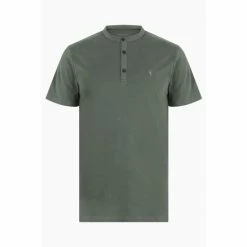 All Saints AllSaints Green Brace Henley T-Shirt -AllSaints shop unnamed file 504