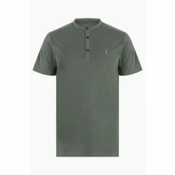 All Saints AllSaints Green Brace Henley T-Shirt -AllSaints shop unnamed file 505