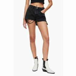 All Saints AllSaints Heidi Black Denim Shorts -AllSaints shop unnamed file 5081