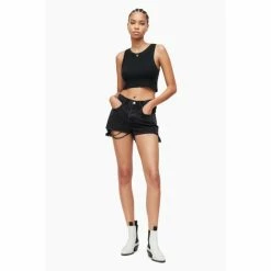 All Saints AllSaints Heidi Black Denim Shorts -AllSaints shop unnamed file 5084