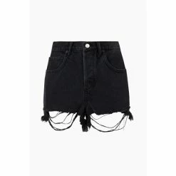 All Saints AllSaints Heidi Black Denim Shorts -AllSaints shop unnamed file 5085