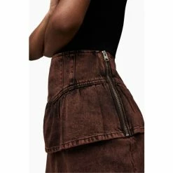 All Saints Andy Denim Brown Skirt -AllSaints shop unnamed file 5153