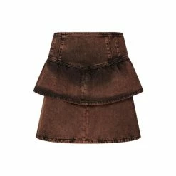 All Saints Andy Denim Brown Skirt -AllSaints shop unnamed file 5154