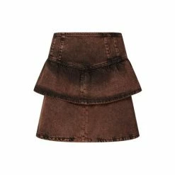 All Saints Andy Denim Brown Skirt -AllSaints shop unnamed file 5155