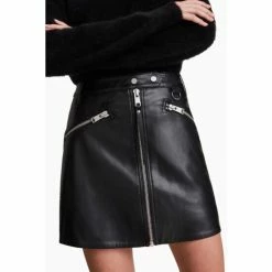 All Saints AllSaints Black Tarren Biker Skirt -AllSaints shop unnamed file 5196
