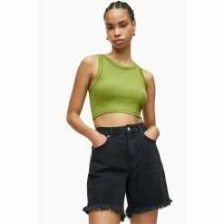 All Saints AllSaints Green Rina Cropped Tank